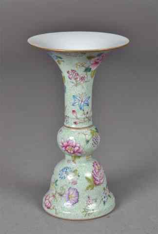 Appraisal: Small Chinese Famille Rose Hua Gu VaseSmall porcelain Hua Gu