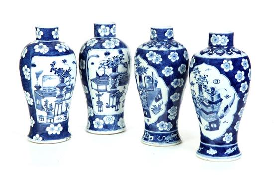 Appraisal: TWO PAIR OF VASES China th century Similar blue and