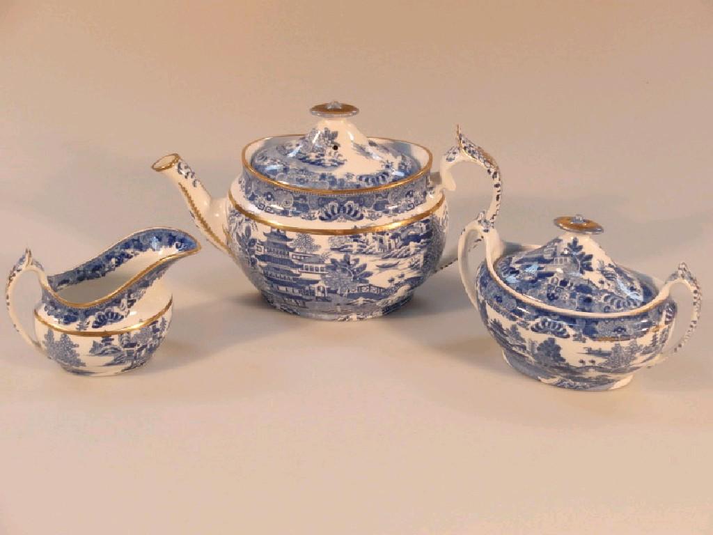 Appraisal: A thC English porcelain tea set of oval shape design