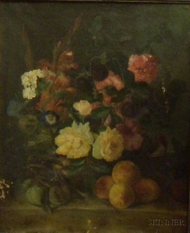 Appraisal: Framed Oil on Canvas Floral Still Life inscribed Royer l