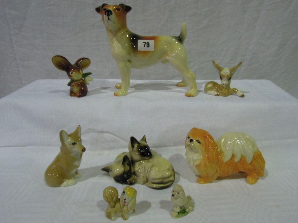 Appraisal: A Melba ware model of a Jack Russell together with