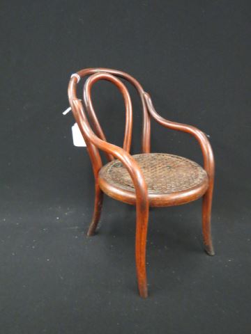 Appraisal: Antique Bentwood Doll Chair part of original cane seat