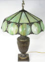 Appraisal: Bradley Hubbard table lamp with paneled green slag glass shade