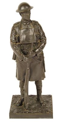 Appraisal: A bronze figure of a Scottish infantryman raised on a