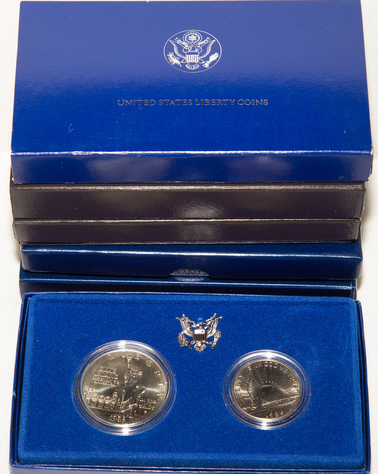 Appraisal: SIX COMMEMORATIVE SETS - SILVER DOLLAR CLAD HALF Bill of