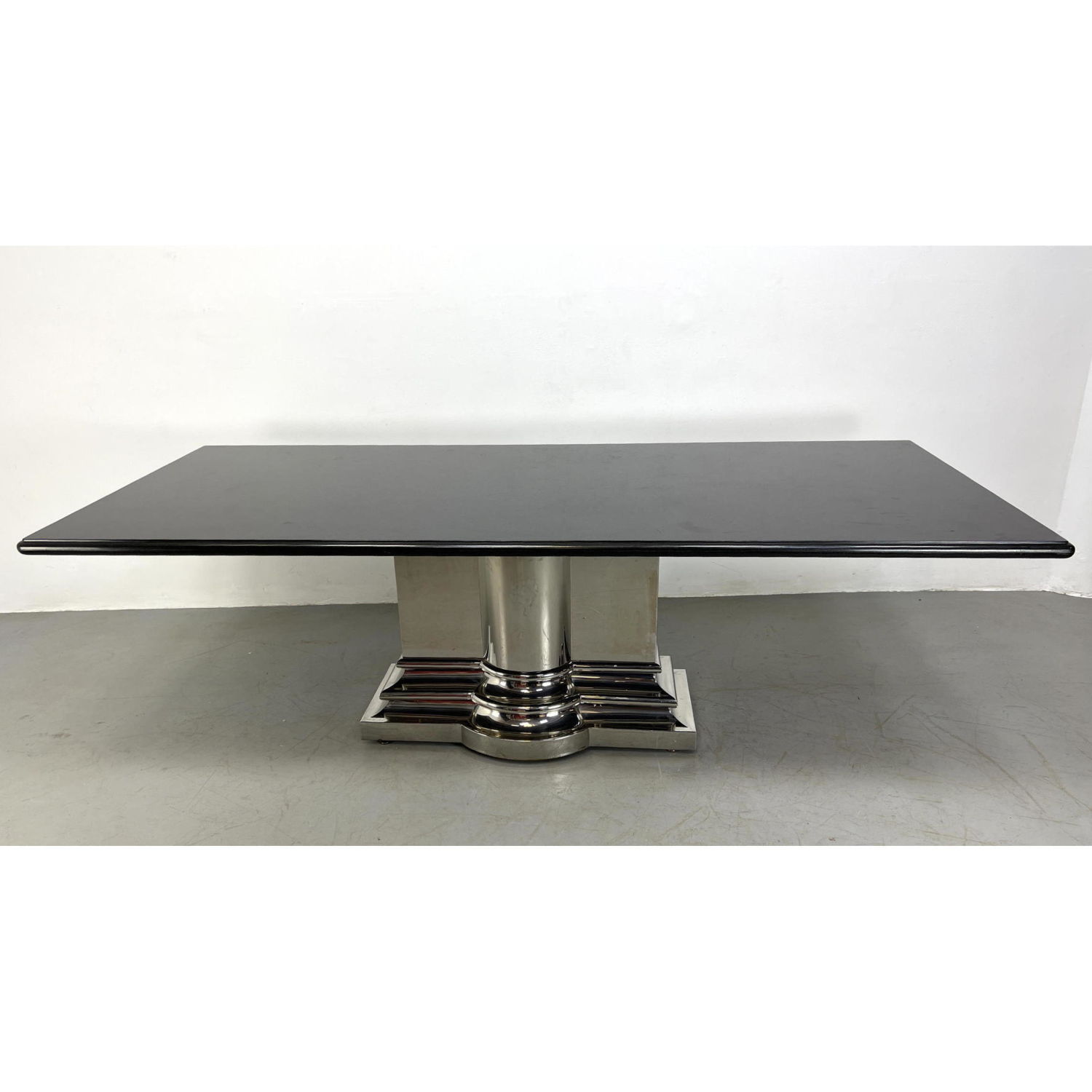 Appraisal: Extra Large BREUTON Marble Top Dining Table with Stainless Steel