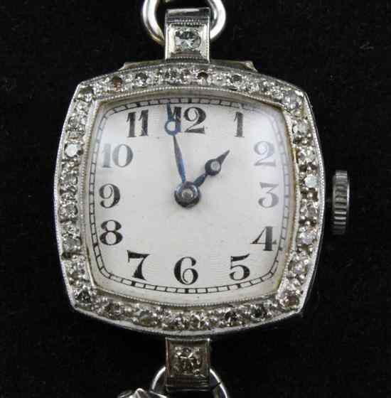 Appraisal: A lady's s ct white gold and diamond set wrist