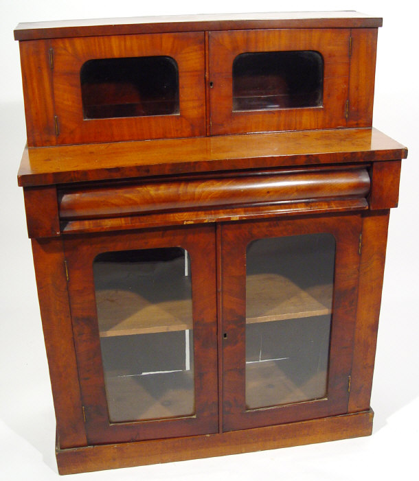 Appraisal: Victorian mahogany chiffonier bookcase fitted with a pair of glazed