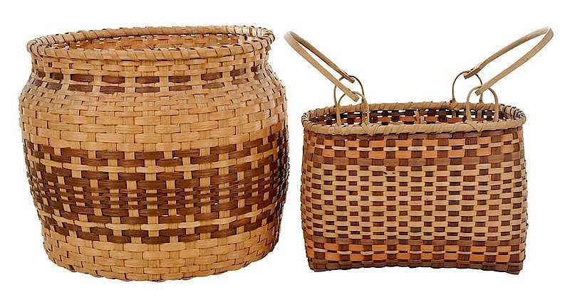 Appraisal: Two Cherokee Oak Split Baskets Qualla Boundary North Carolina both