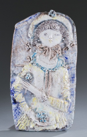 Appraisal: Ugo Lucerni Majolica Relief of Dolores Rare wall relief made