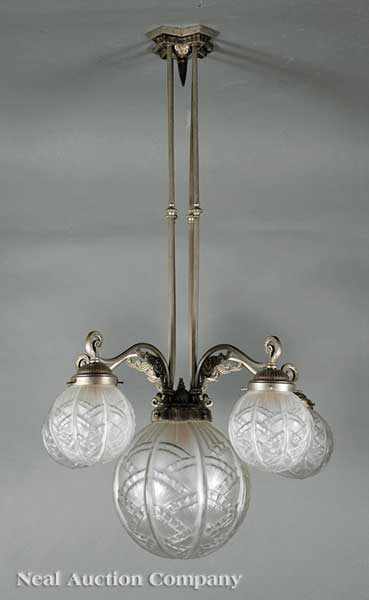 Appraisal: An Art Deco Lalique Frosted and Molded Glass and Silvered