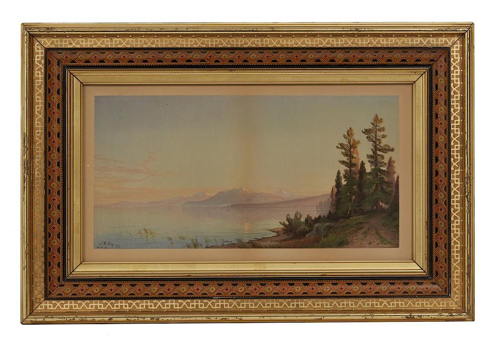 Appraisal: John Ross Key Chromolithograph Lake Tahoe Framed John Ross Key