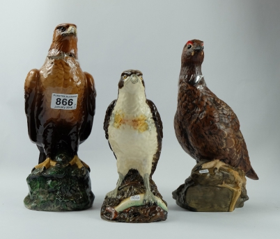 Appraisal: Royal Doulton whiskey decanters Golden Eagle Osprey and Grouse