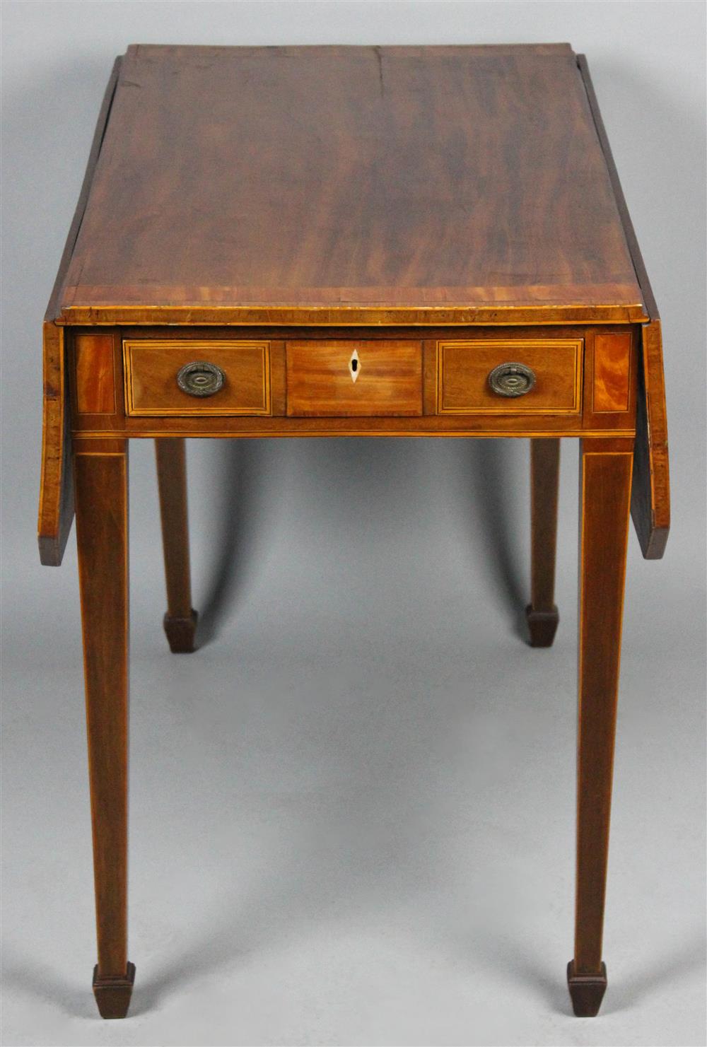 Appraisal: HEPPLEWHITE MAHOGANY INLAID AND BANDED PEMBROKE TABLE