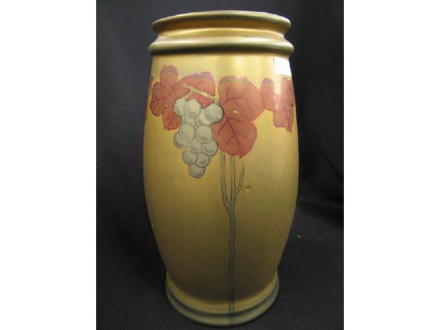 Appraisal: Keramos Art Pottery Vase grape vine iridescent swastika mark scarce