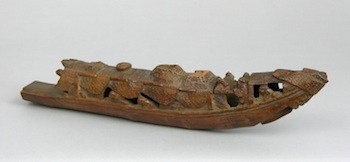 Appraisal: A Chinese Carved Bamboo Model of a Boat ca th