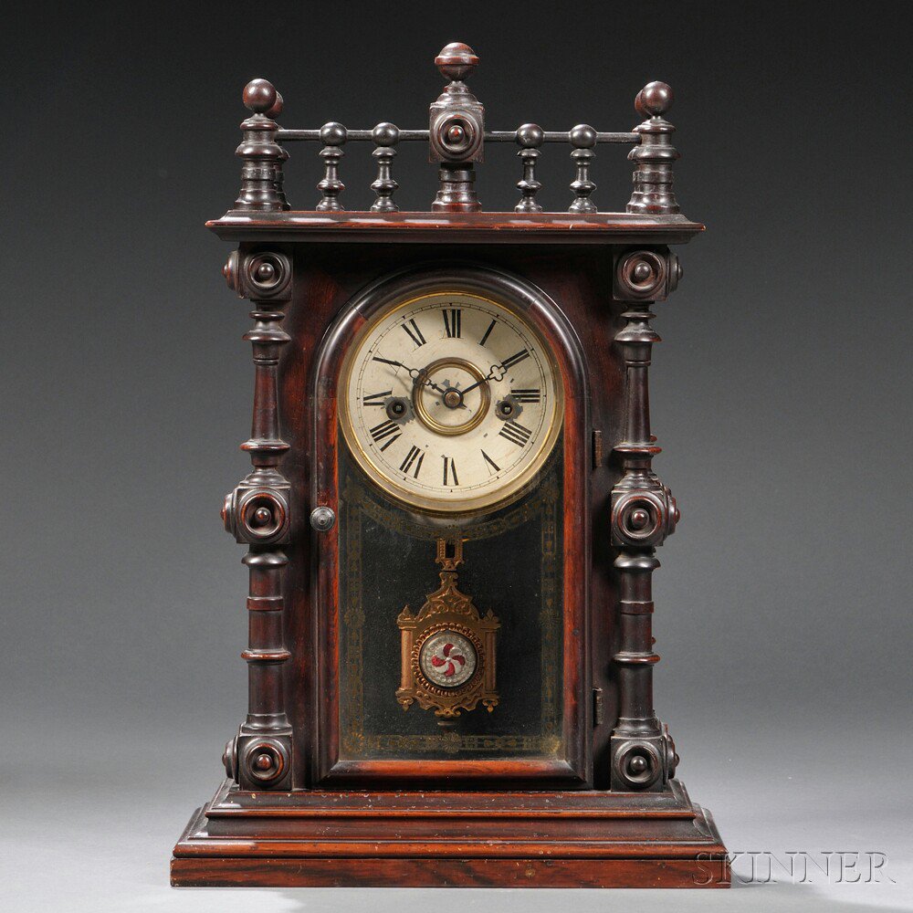 Appraisal: Welch Gerster V P Rosewood Shelf Clock Forestville Connecticut c