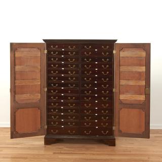 Appraisal: George III mahogany collector's cabinet George III mahogany collector's cabinet