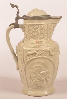 Appraisal: Villeroy Boch Mettlach Mold Stoneware Pitcher Villeroy Boch Mettlach Mold