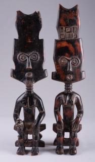 Appraisal: Fante Fertility Dolls from Ghana Two Fante fertility dolls seated