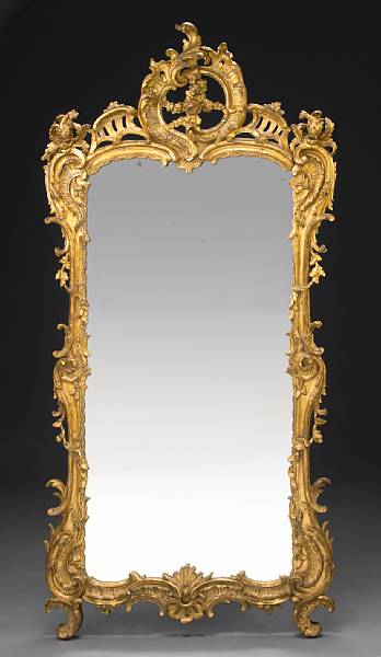 Appraisal: A Louis XV giltwood pier mirror last quarter th century