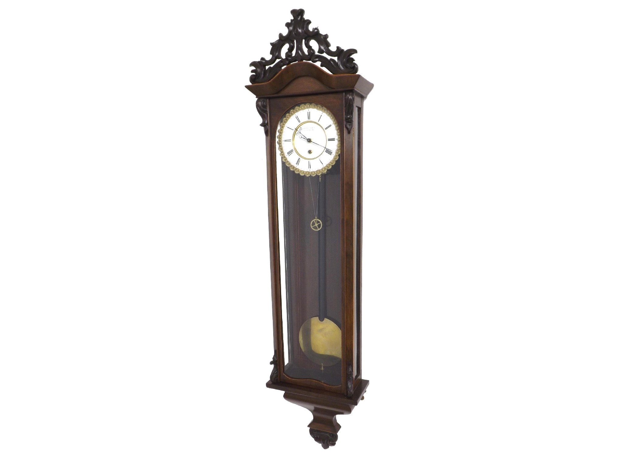 Appraisal: Austrian Biedermeier thirty day single weight regulator wall clock the