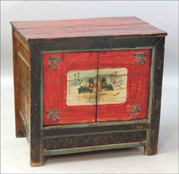 Appraisal: CHINESE PAINTED TWO DOOR CABINET H '' W '' D