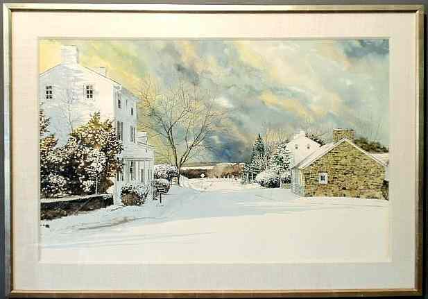 Appraisal: Sculthorpe Peter American - rare watercolor painting of a winter