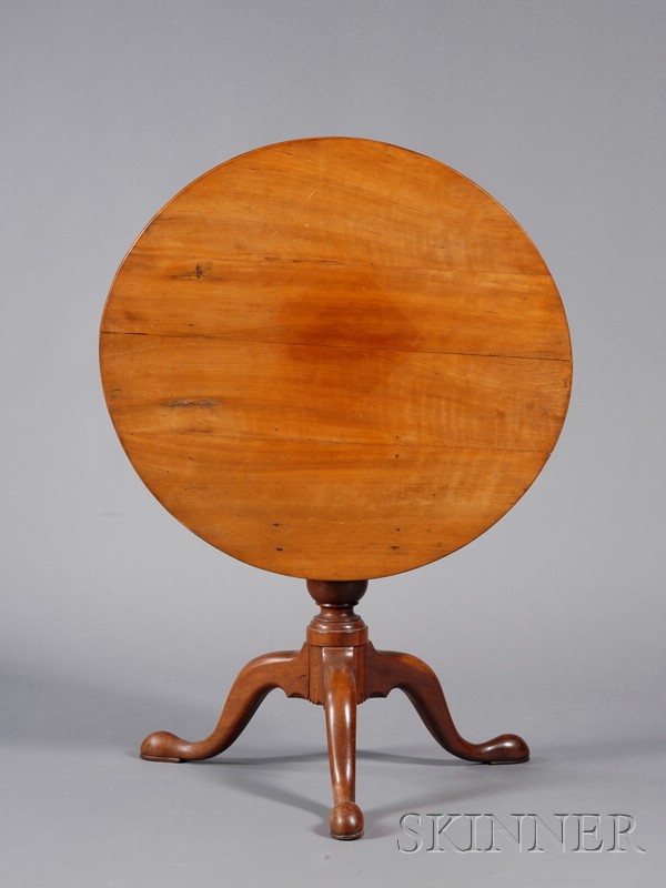 Appraisal: Chippendale Cherry Tilt-top Tea Table possibly Connecticut late th century