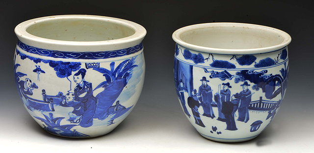 Appraisal: A CHINESE PORCELAIN BLUE AND WHITE DEEP BOWL with figure