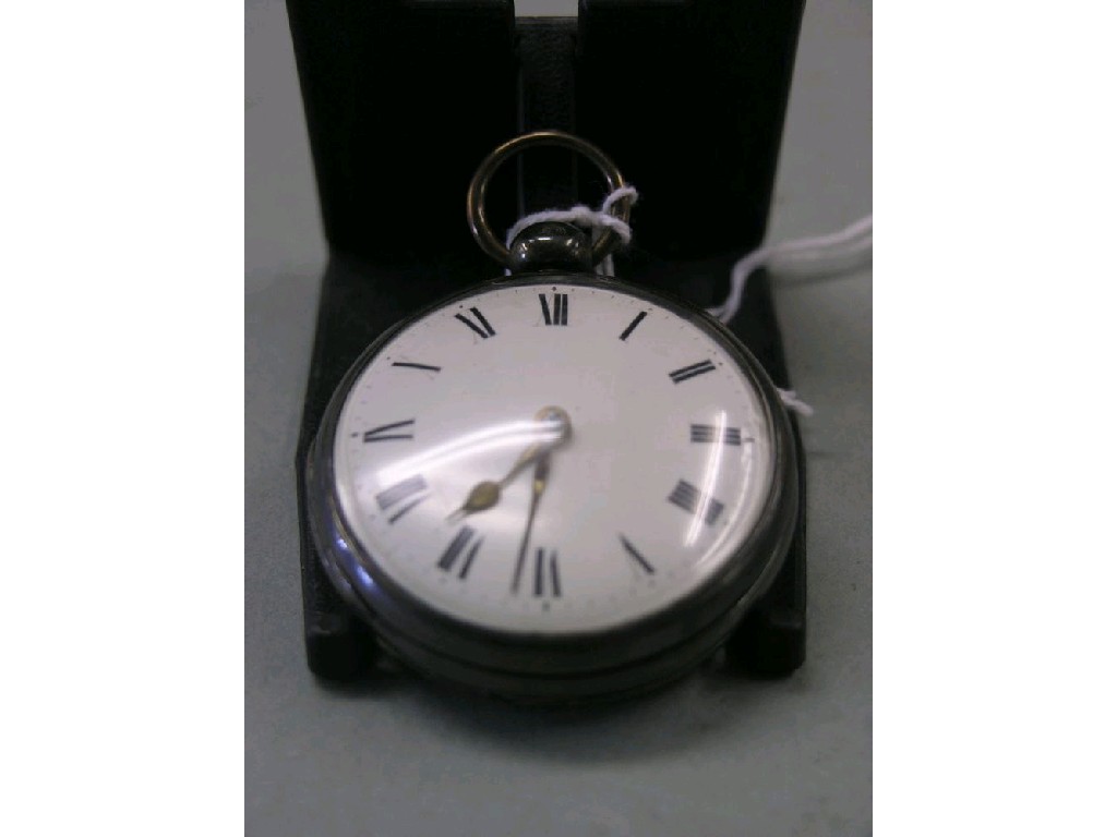 Appraisal: A th century silver pocket watch with enamel dial fusee