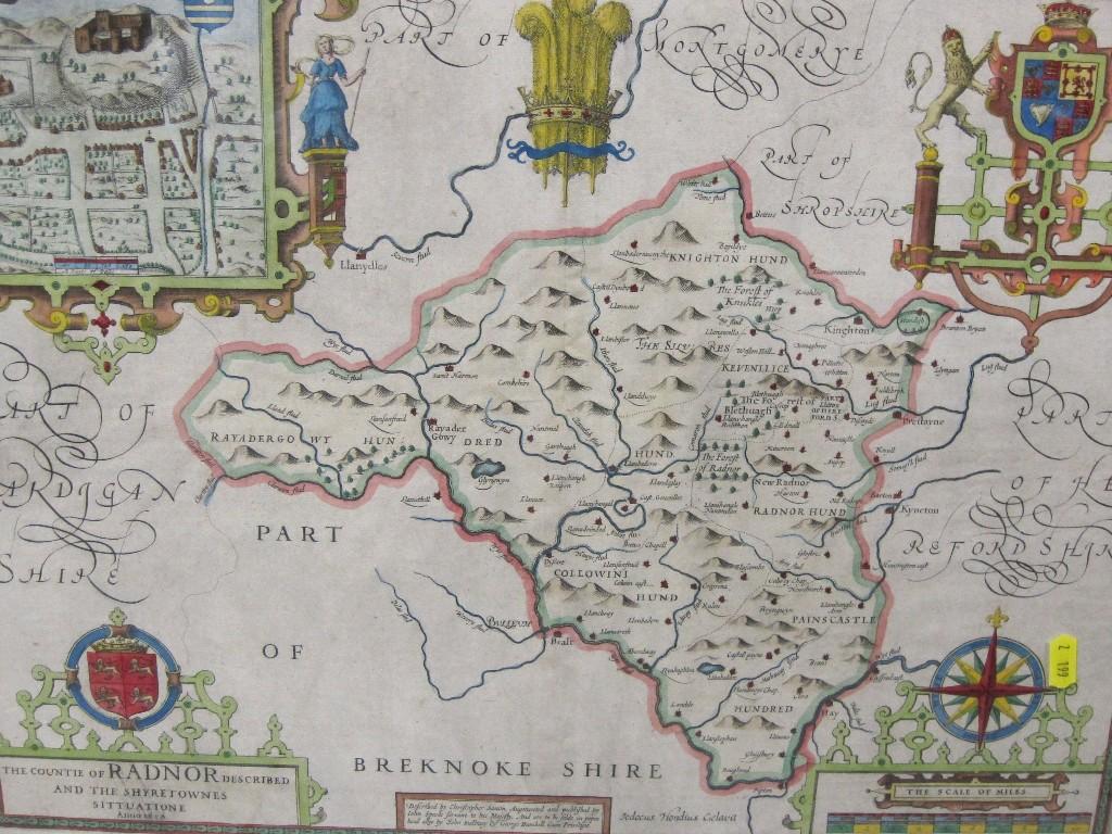 Appraisal: CHRISTOPHER SAXTON ' The Countie of Radnor described' engraved map