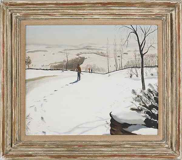 Appraisal: Stephen Morgan Etnier American - oil on canvas winter landscape