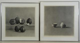 Appraisal: ARITA Akira Two Pencil Drawings Squash - signed and dated