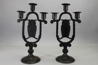 Appraisal: Austrian Rasper Arts Crafts Bronze Candelabra Austrian Rasper Arts Crafts