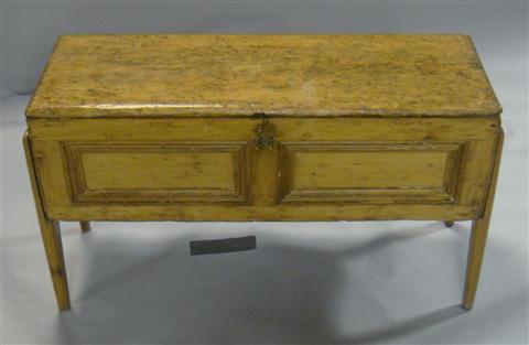 Appraisal: EUROPEAN PINE WORK BENCH With rectangular hinged top over paneled