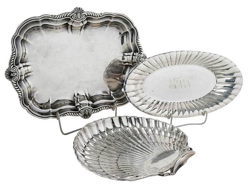 Appraisal: Three Sterling Dishes American th century one Reed Barton oval