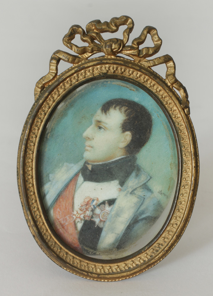 Appraisal: Portrait Miniature of Napoleon Within an oval gilt-metal frame x