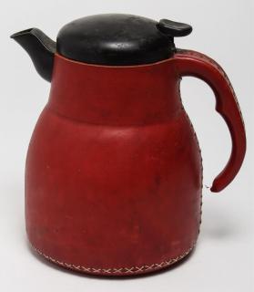 Appraisal: Sol y Luna Stitched Saddle Leather Coffee Pot Hand-sewn and