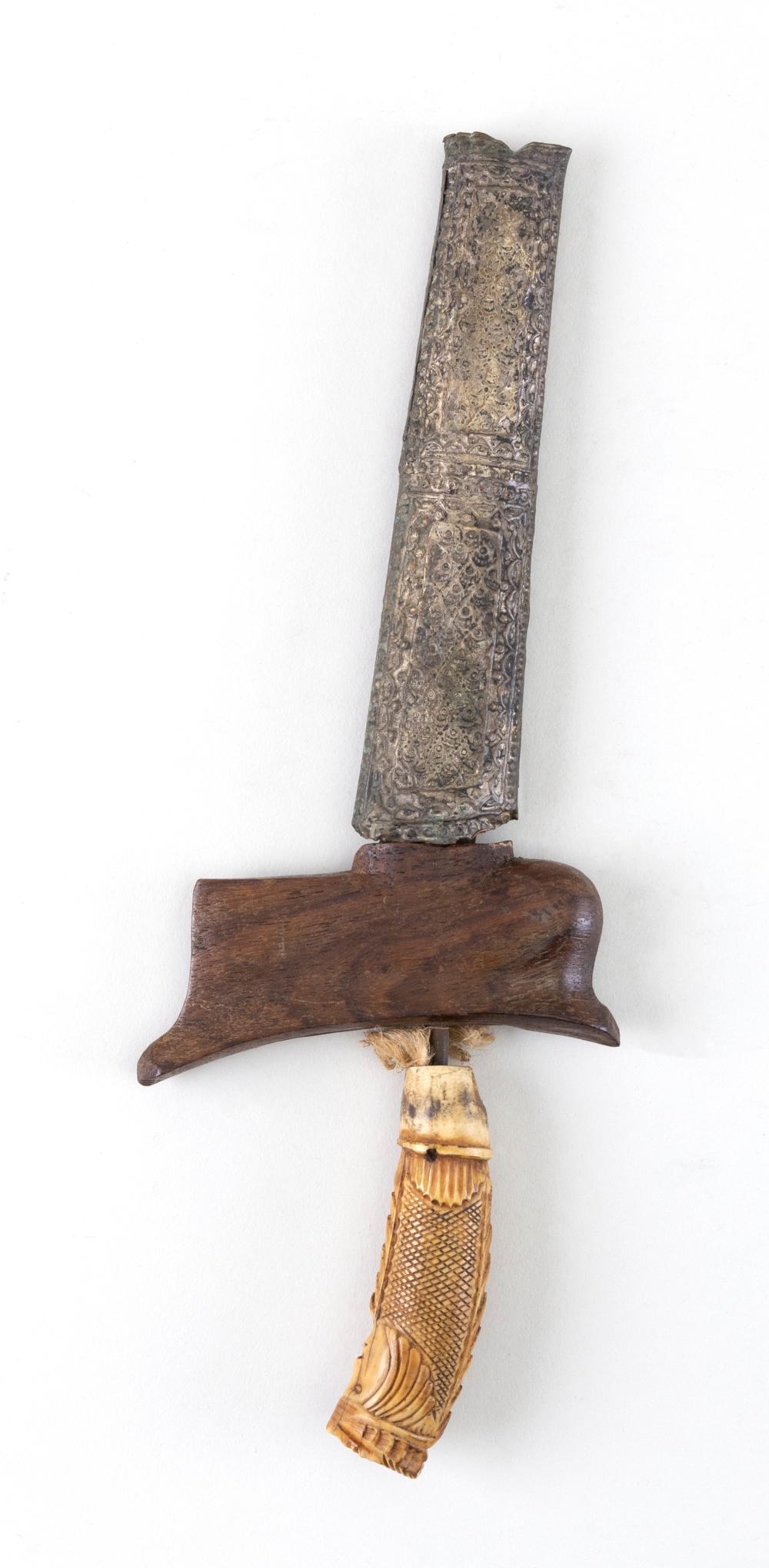 Appraisal: INDONESIAN KRIS WITH SCABBARD LATE TH EARLY TH CENTURY BLADE