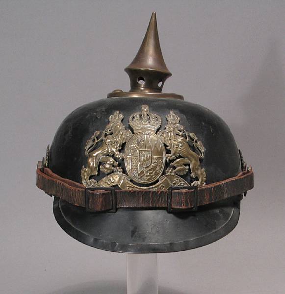 Appraisal: A Bavarian other ranks wartime infantry pickelhaube The black-painted metal