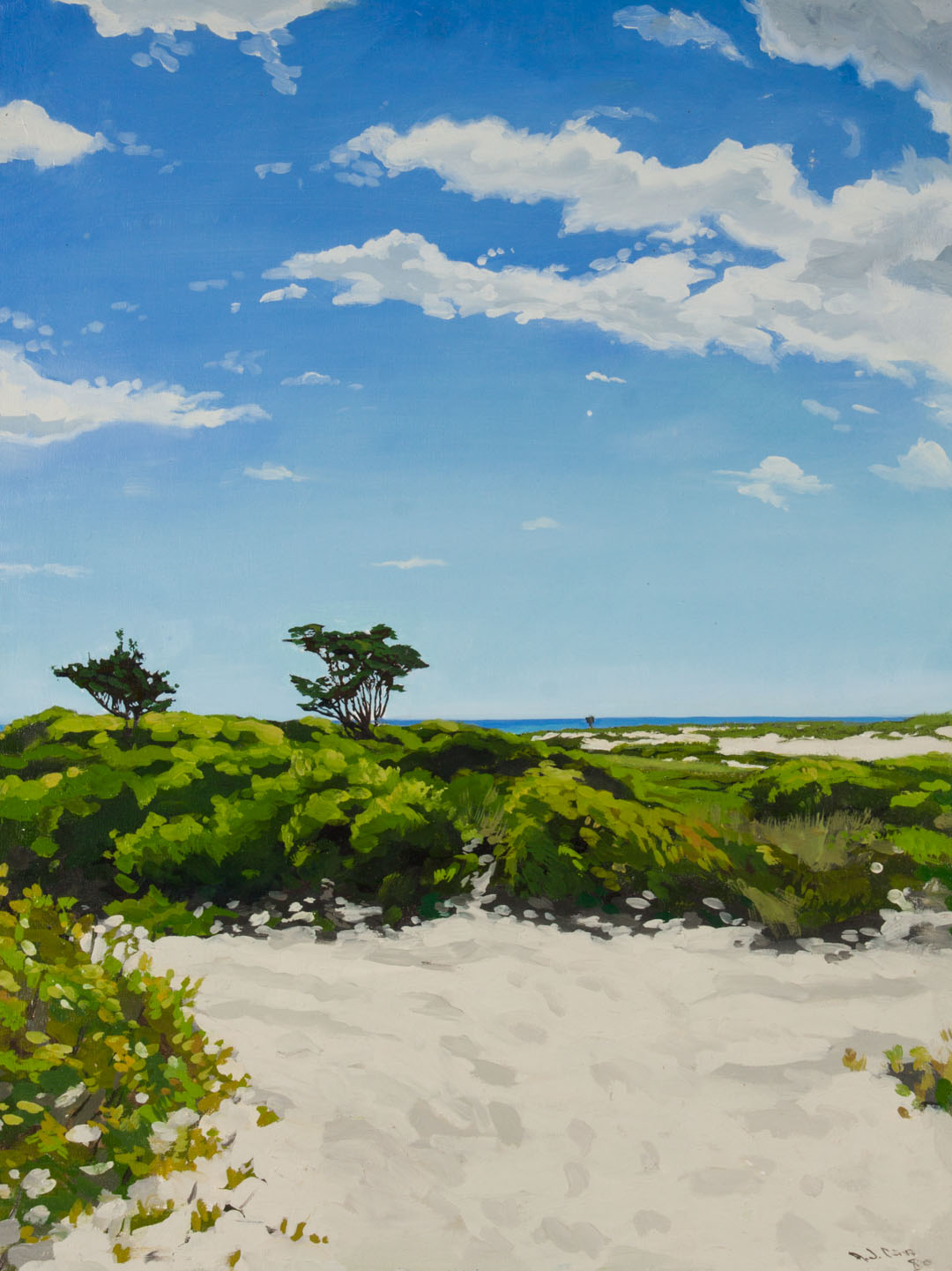 Appraisal: Anthony J Cava Fire Island oil on canvas Anthony Tony