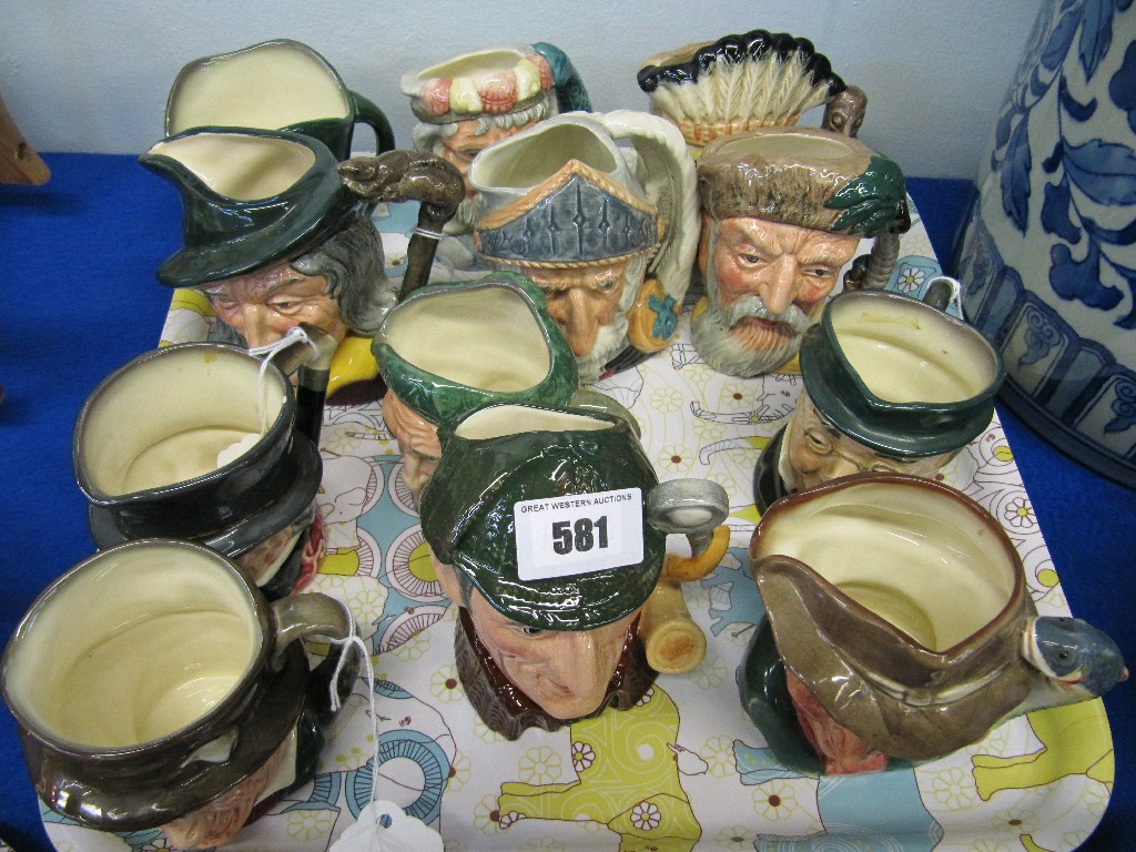 Appraisal: Twelve Royal Doulton character jugs to include The Sleuth The