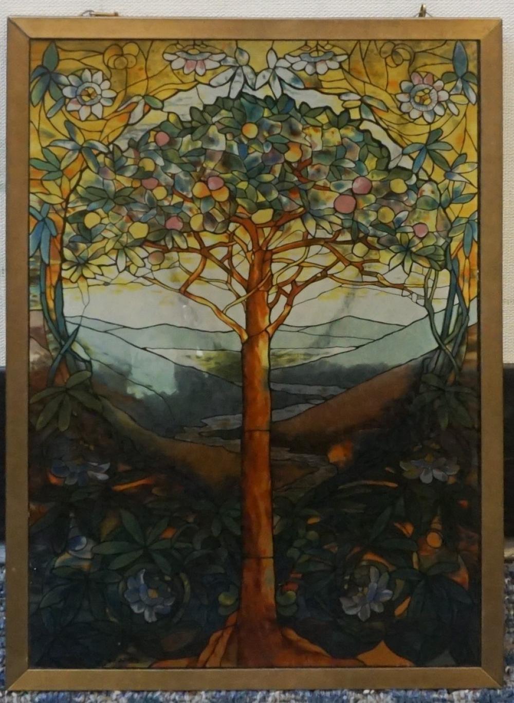 Appraisal: Stained Glass Window of the Tree of Life with Spurious