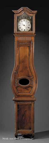 Appraisal: A Louis XVI Provincial Carved Walnut Tall Case Clock c