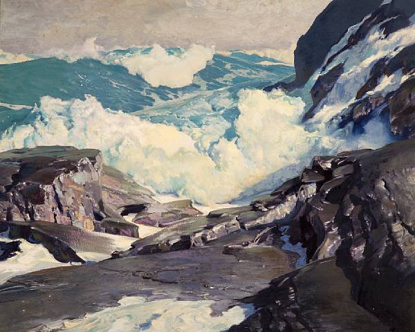 Appraisal: n a Frederick Waugh - Crashing Seas signed 'Waugh' lower