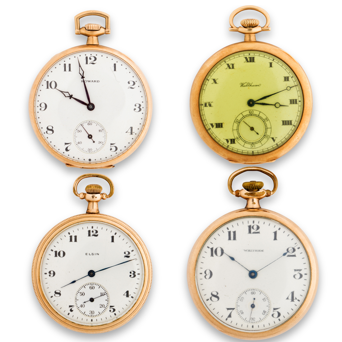 Appraisal: A GROUP OF GOLD OR GOLD-FILLED POCKET WATCHES A group