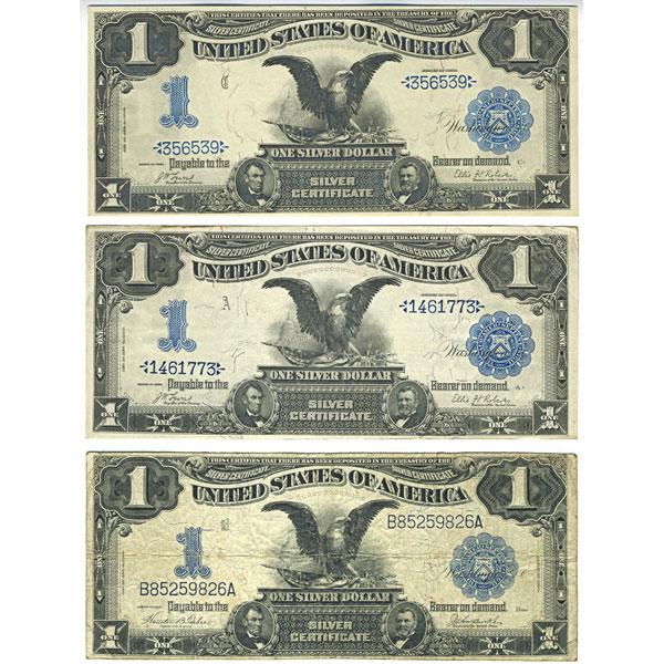 Appraisal: SILVER CERTIFICATES Three pieces Fr both AU and a Fr