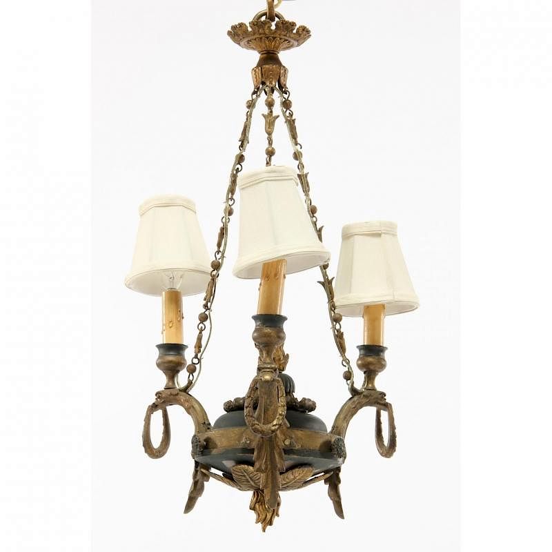 Appraisal: Vintage Diminutive French Empire Style Chandelier early th century brass