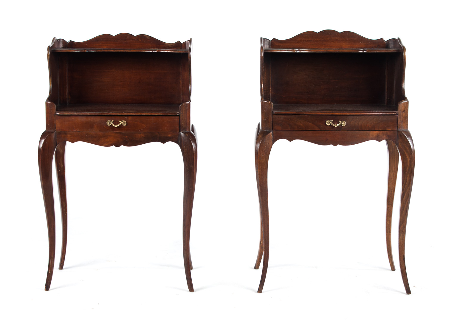 Appraisal: Pr French provincial style fruitwood side tables th century each